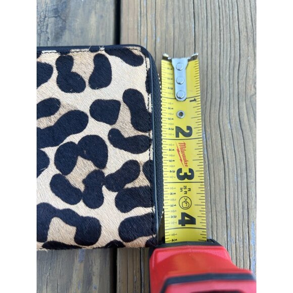 NEW in box DUNE LONDON leopard calf hair leather wallet wristlet zip around - Picture 9 of 12
